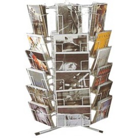 ESPOSITORE CARTOLINE 10x15 DA BANCO IN FILO METALLICO PER NEGOZI CM. 36x67H