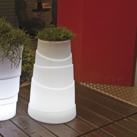 LED LIGHTED VASE-COCONUT