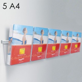 VISION PORTADEPLIANT DA MURO CON 5 TASCHE A4