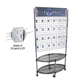 TROLL ESPOSITORE BIFACCIALE BLISTER IN METALLO PER NEGOZI CM. 90x45x175H