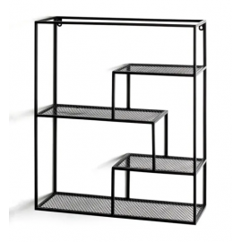 SCAFFALE DA PARETE DESIGN IN METALLO CM. 50x18X60H