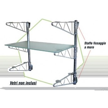 REGGI-RIPIANO PENSILE IN METALLO CM. 30x75H