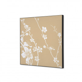 QUADRO CON STAMPA SU TESSUTO FIORI GIAPPONESI