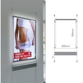 SET A CAVETTI CON UNA TSCA 50x70 CM LUMINOSA