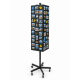 PORTA-MAGNETI ROTANTE QUADRIFACCIALE PER NEGOZI IN METALLO CM. 45x45x175H