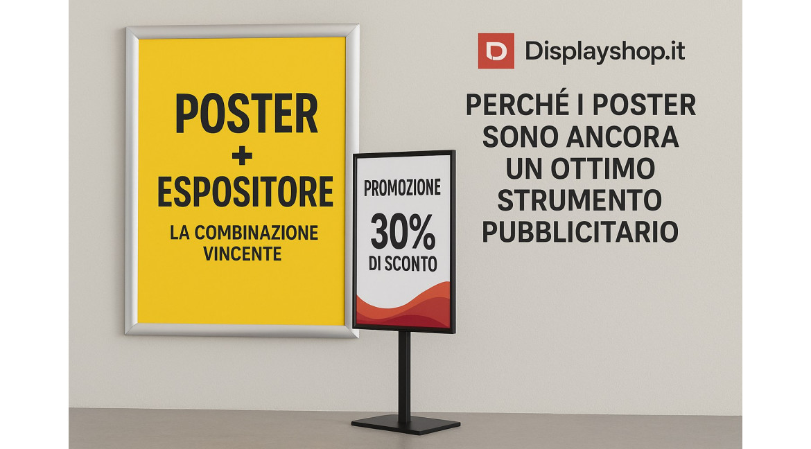 PERCHE' I POSTER SONO ANCORA UN POTENTE STRUMENTO PUBBLICITARIO (SE ASSOCIATI AL GIUSTO ESPOSITORE)