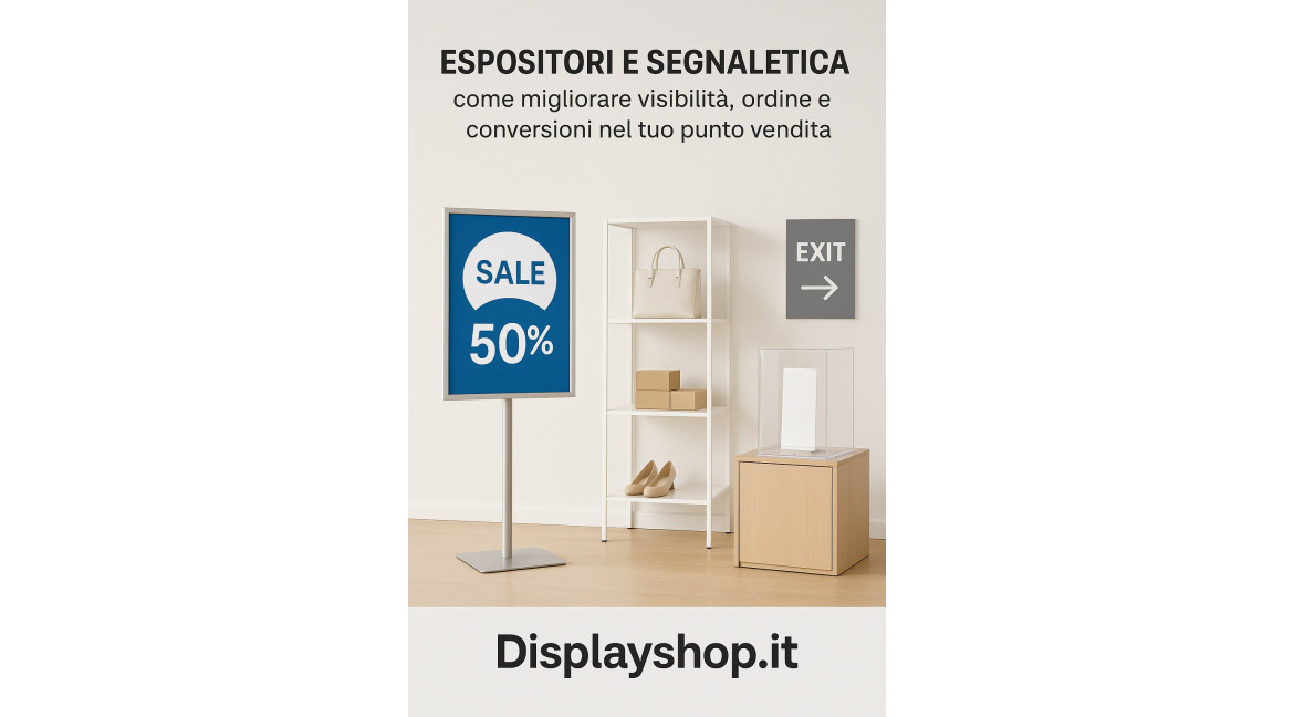 GUIDA COMPLETA: COME MIGLIORARE VISIBILITA' E VENDITE IN NEGOZIO CON ESPOSITORI E SEGNALETICA