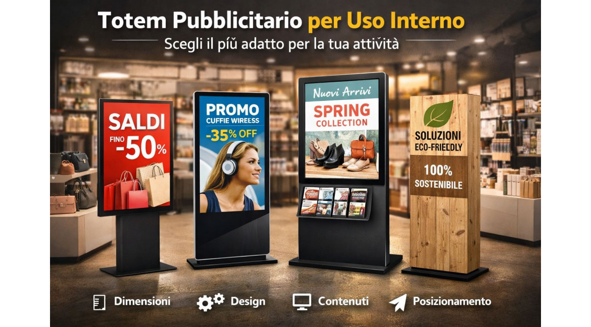 TOTEM PUBBLICITARIO PER USO INTERNO: COME SCEGLIERE QUELLO GIUSTO PER LA TUA ATTIVITA'