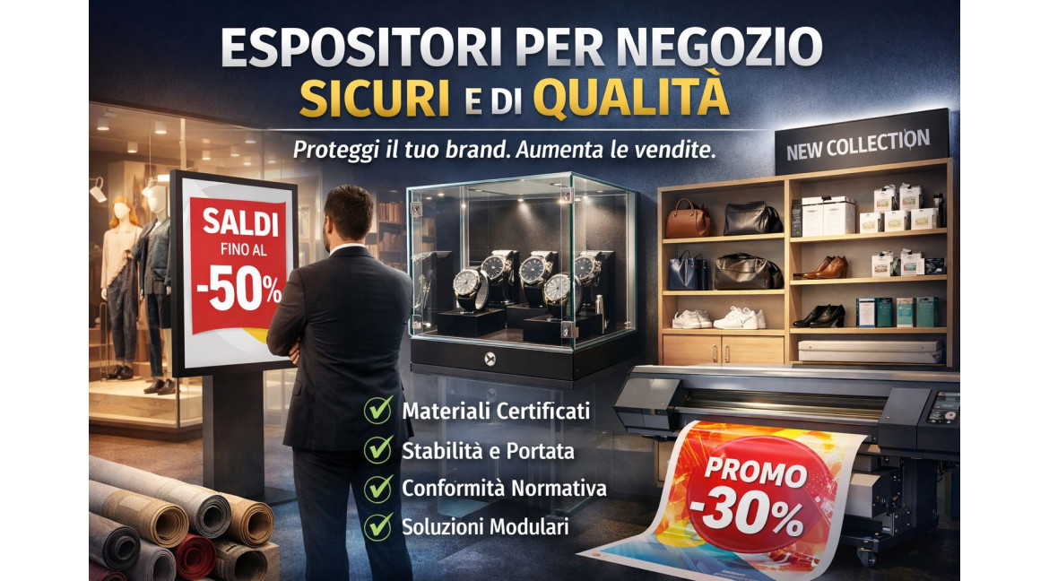ESPOSITORI PER NEGOZIO SICURI E DI QUALITA': GUIDA COMPLETA ALLA SCELTA 