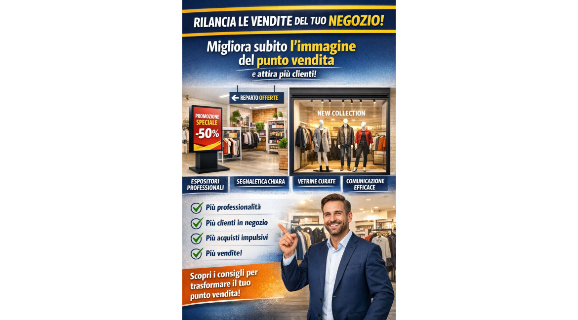 COME MIGLIORARE SUBITO L'IMMAGINE DEL PUNTO VENDITA E FAR RIPARTIRE LE VENDITE