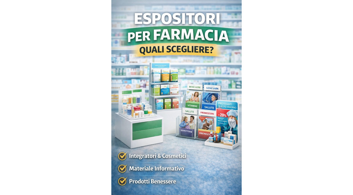 ESPOSITORI PER FARMACIA: QUALI SCEGLIERE PER AUMENTARE VISIBILITA' E VENDITE