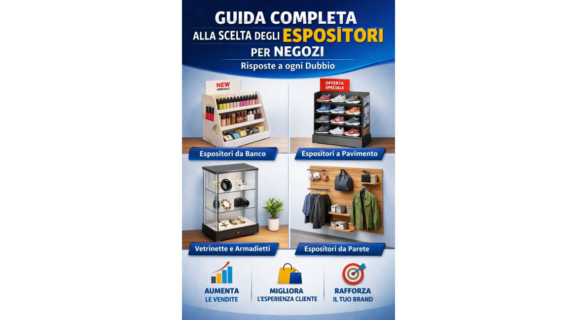 GUIDA COMPLETA ALLA SCELTA DEGLI ESPOSITORI PER NEGOZI: RISPOSTE AD OGNI DUBBIO
