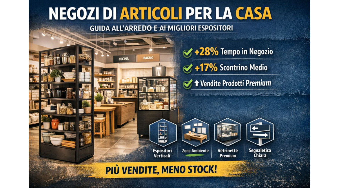 NEGOZIO DI ARTICOLI PER LA CASA: GUIDA ALL'ARREDO E AI MIGLIORI ESPOSITORI PER AUMENTARE VENDITE E MARGINALITA'