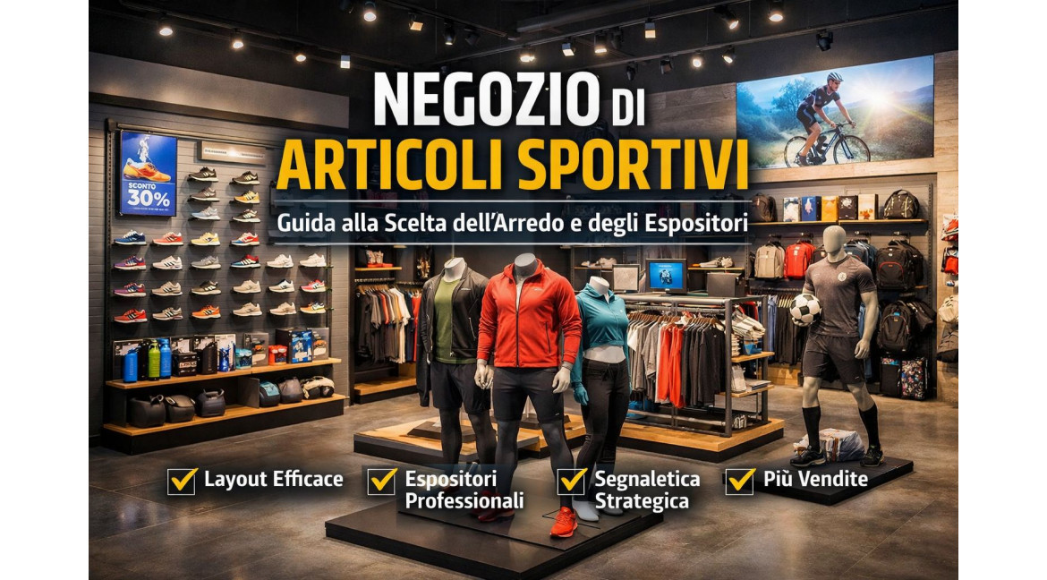 NEGOZIO DI ARTICOLI SPORTIVI: GUIDA COMPLETA ALLE TENDENZE E ALLA SCELTA DI ARREDO E ESPOSITORI