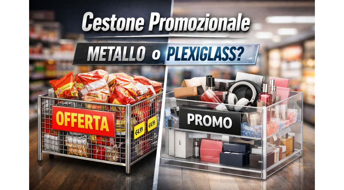 CESTONE PROMOZIONALE: MEGLIO IN METALLO O IN PLEXIGLASS?