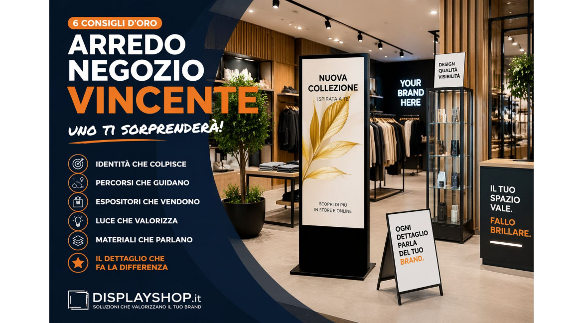 ARREDO NEGOZIO VINCENTE: SEI CONSIGLI D'ORO (UNO TI SORPRENDERA')