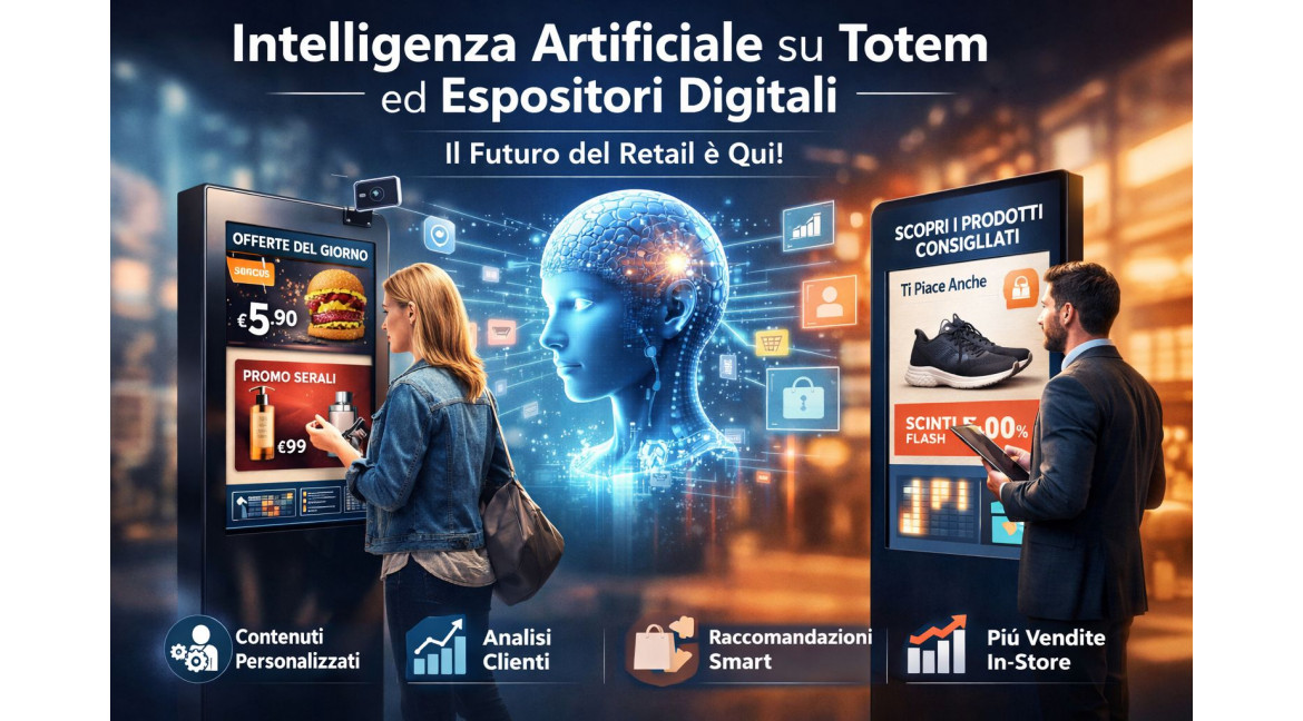 COME IMPLEMENTARE L'INTELLIGENZA ARTIFICIALE SU TOTEM ED ESPOSITORI DIGITALI