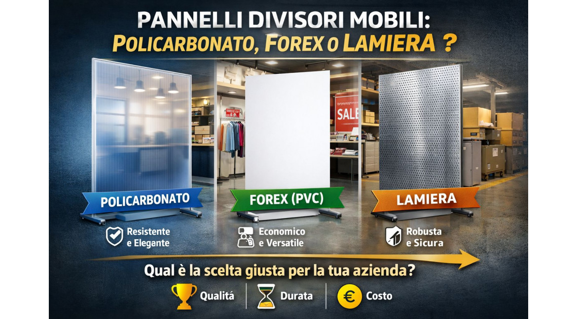 PANNELLI DIVISORI MOBILI: MEGLIO COL FONDO IN FOREX, POLICARBONATO O LAMIERA?