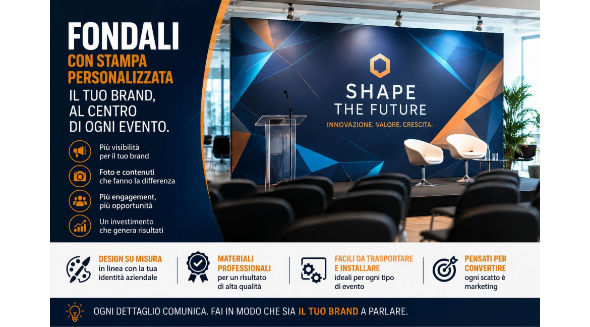 COME UTILIZZARE FONDALI CON STAMPA PERSONALIZZATA IN LANCI ED EVENTI