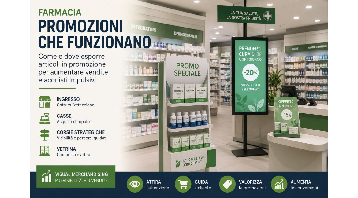 COME E DOVE ESPORRE ARTICOLI IN PROMOZIONE ALL'INTERNO DI UNA FARMACIA: STRATEGIE EFFICACI