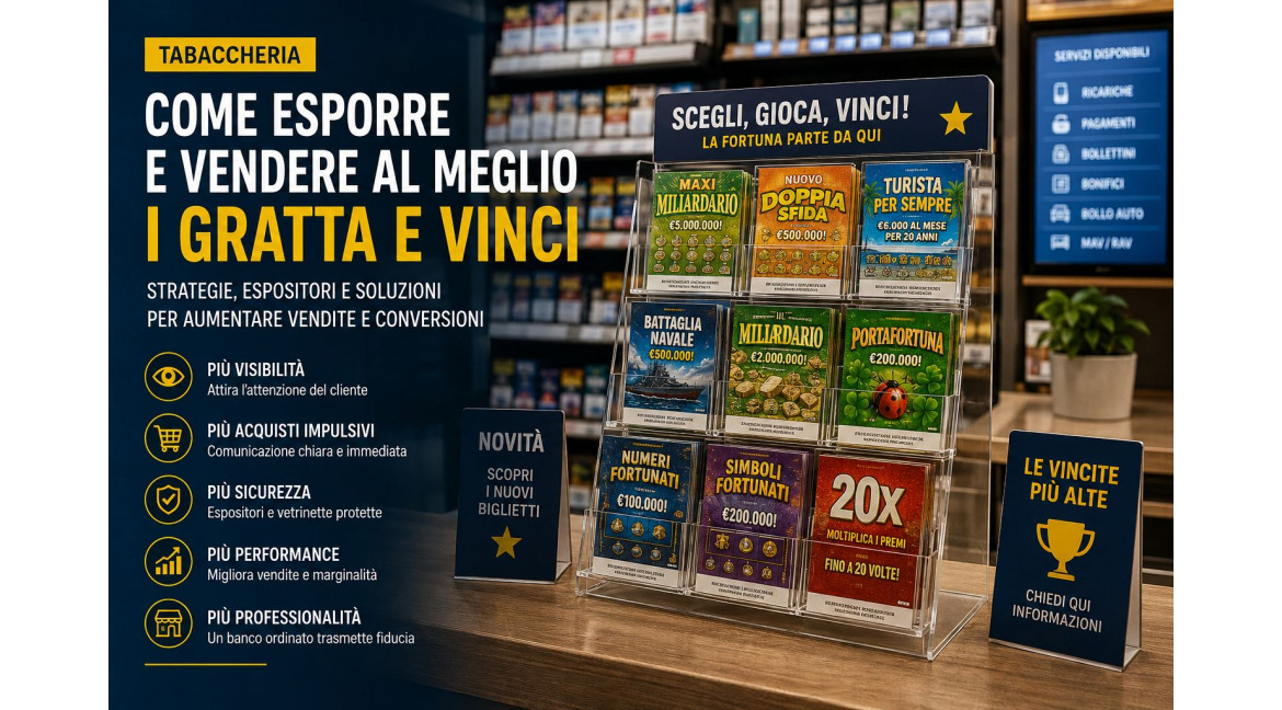 COME ESPORRE E VENDERE AL MEGLIO I GRATTA E VINCI IN TABACCHERIA