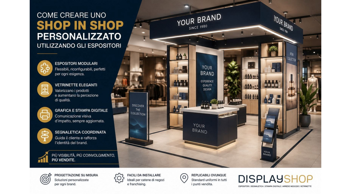 COME CREARE UN SHOP IN SHOP PERSONALIZZATO UTILIZZANDO GLI ESPOSITORI