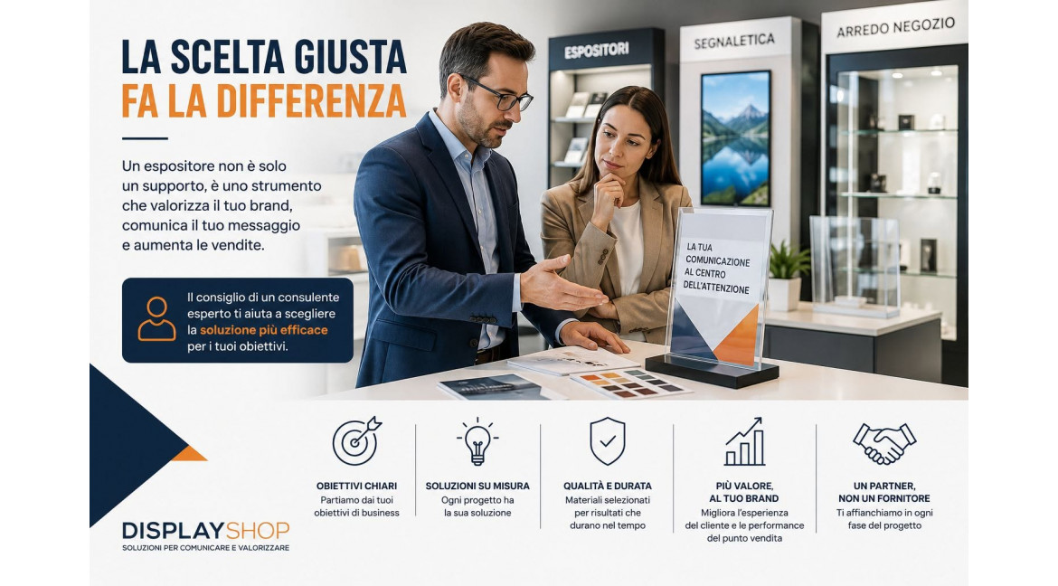 PERCHE' NELLA SCELTA DI UN ESPOSITORE E' IMPORTANTE IL CONSIGLIO DI UN CONSULENTE ESPERTO