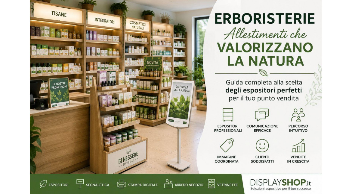 QUALI ESPOSITORI SCEGLIERE NELL'ALLESTIMENTO DI UNA ERBORISTERIA : GUIDA COMPLETA