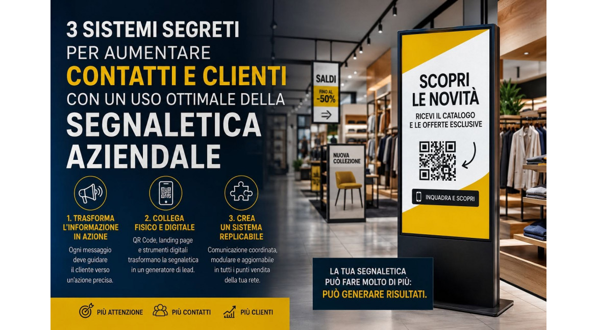 TRE SISTEMI SEGRETI PER AUMENTARE CONTATTI E CLIENTI CON UN USO OTTIMALE DELLA SEGNALETICA AZIENDALE