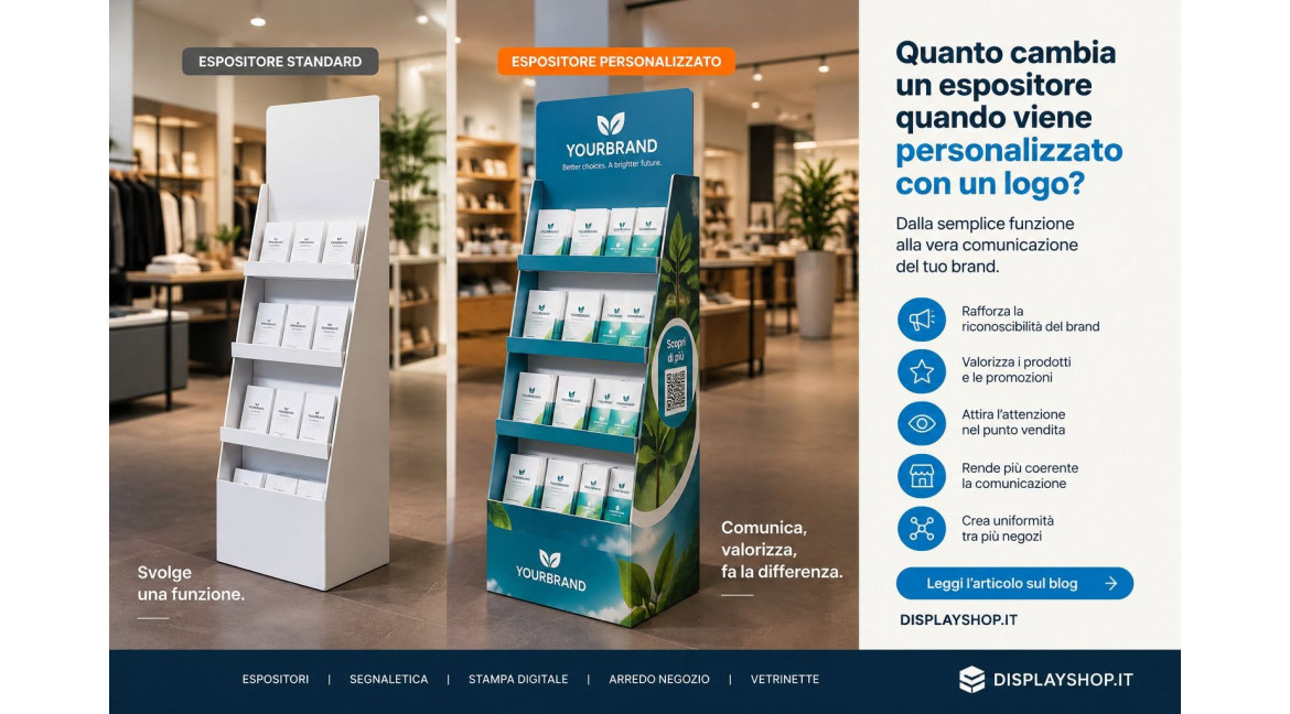 QUANTO CAMBIA UN ESPOSITORE QUANDO VIENE PERSONALIZZATO CON UN LOGO?