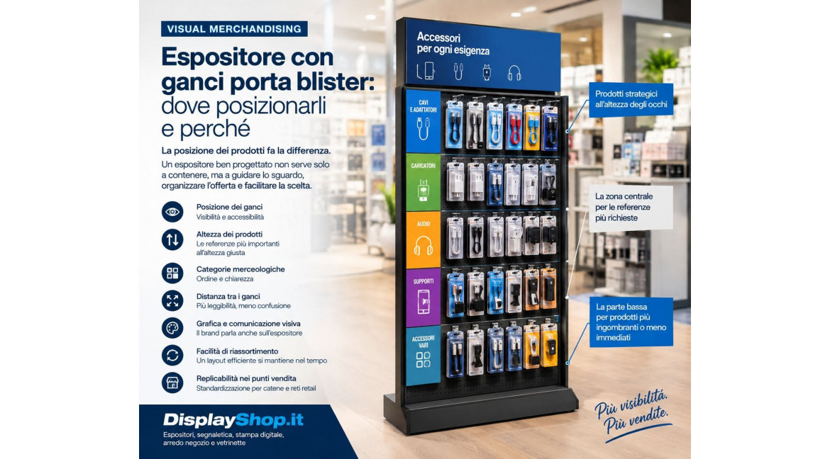 COME ALLESTIRE UN ESPOSITORE CON I GANCI PORTABLISTER