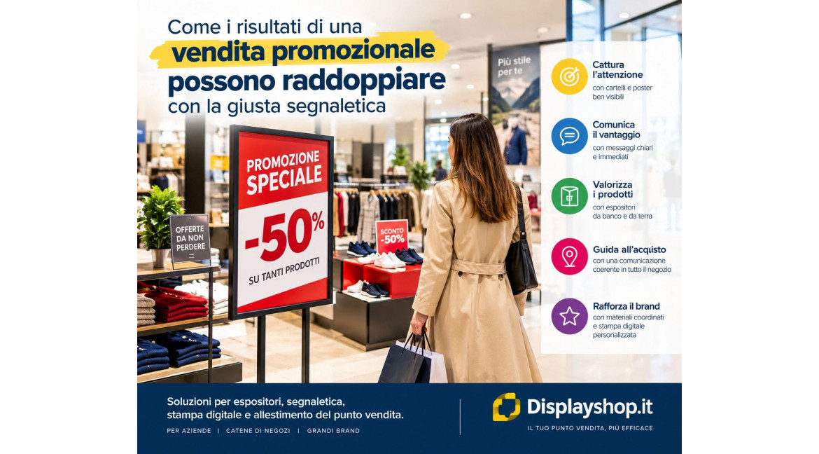 COME RADDOPPIARE I RISULTATI DI UNA VENDITA PROMOZIONALE CON LA CORRETTA SEGNALETICA